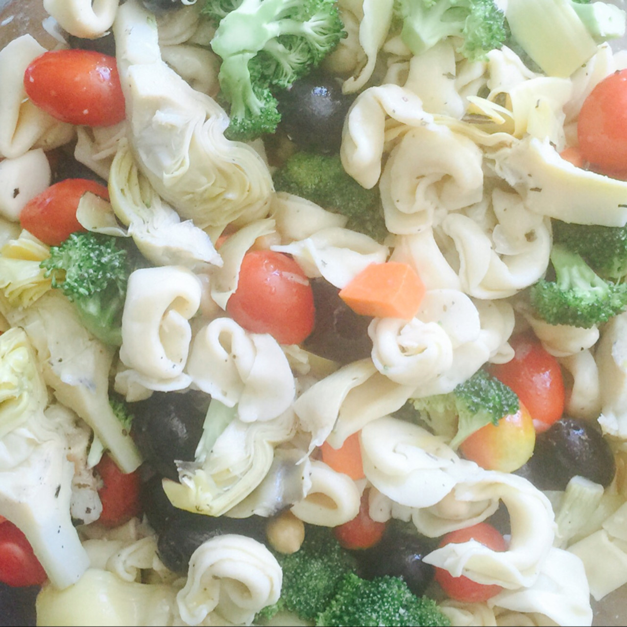 Tortellini and artichoke salad