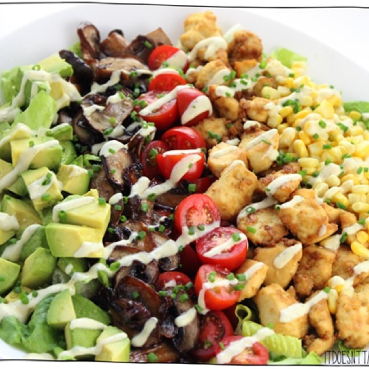 Vegan Cobb Salad with Blue Cheese Dressing
