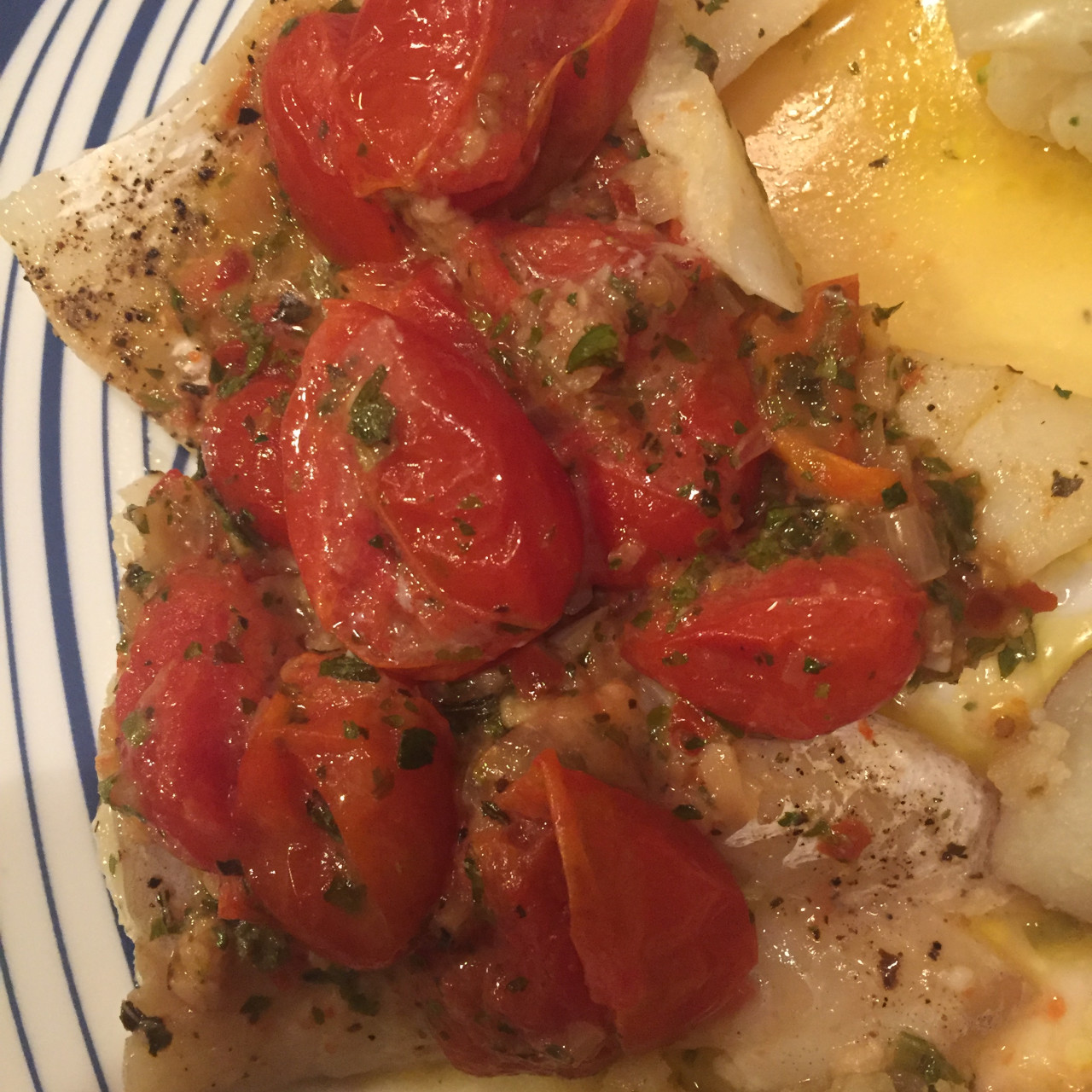 Cod with Tomato and Herb Butter - EASY