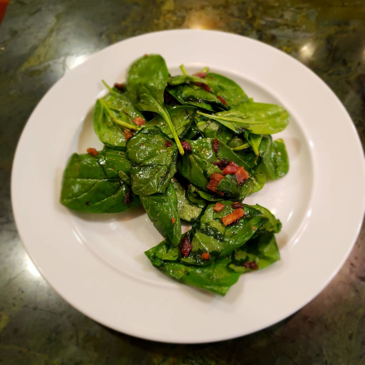 Wilted Spinach Salad with Bacon and Balsamic Vinaigrette