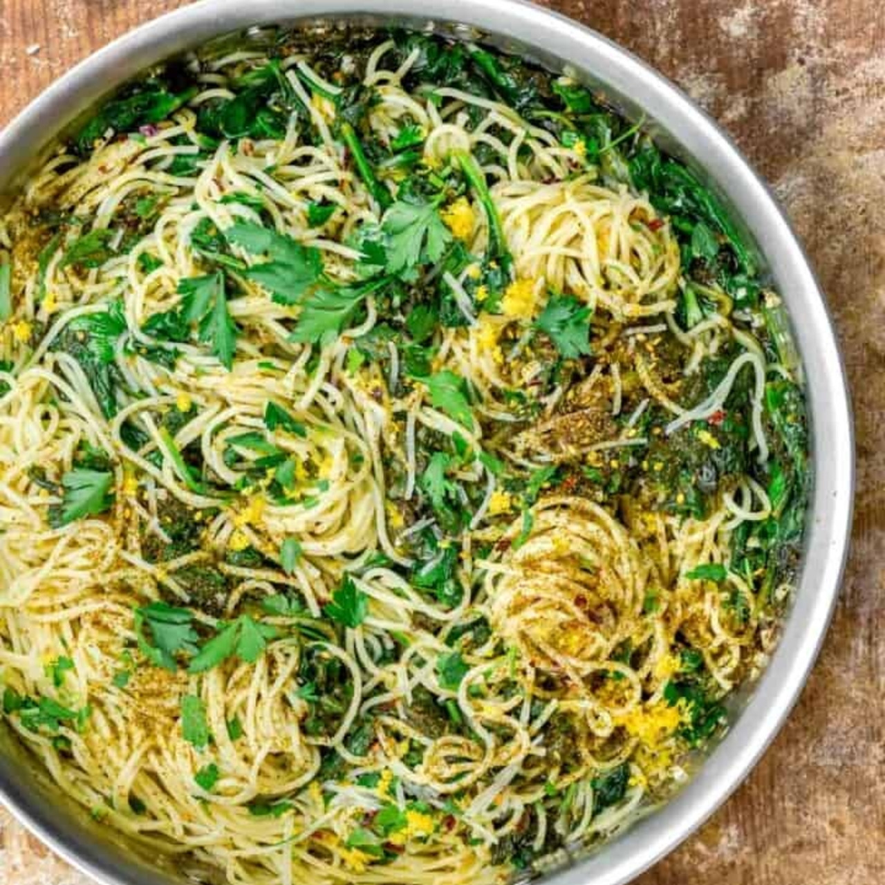Za'atar Garlic Spinach Pasta