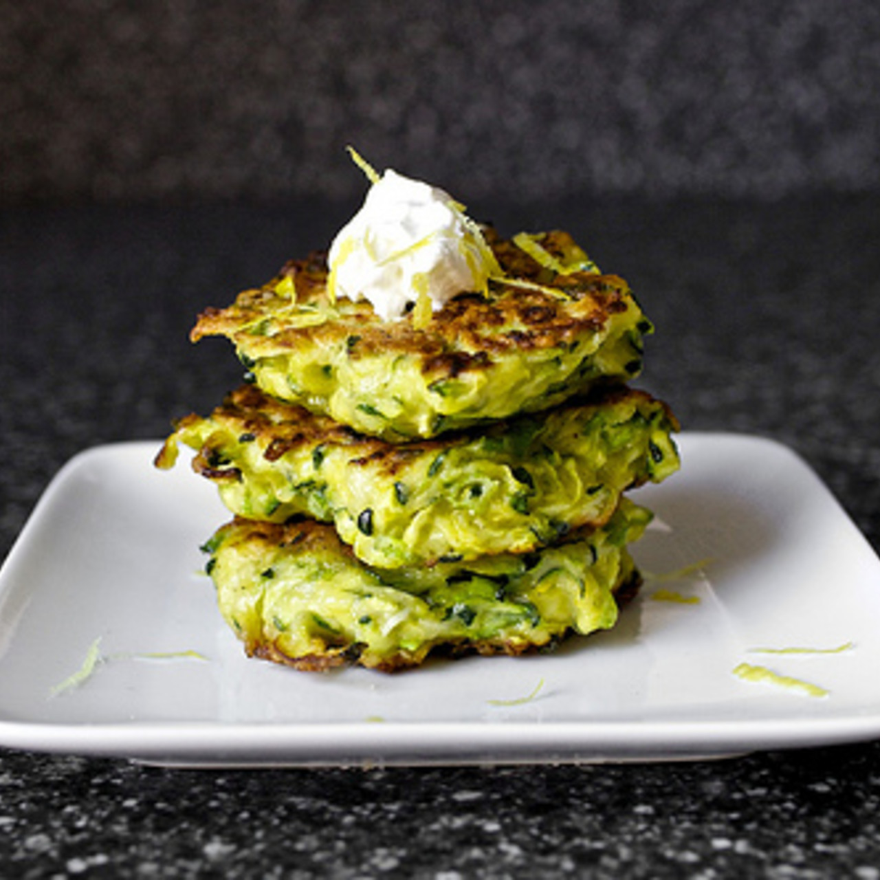 Zucchini Fritters with Steamed Broccoli