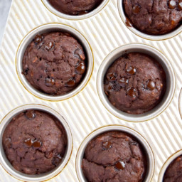 1 Step Healthy Double Chocolate Banana Muffins Recipe