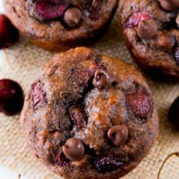 110 Calorie Chocolate Cherry Muffins
