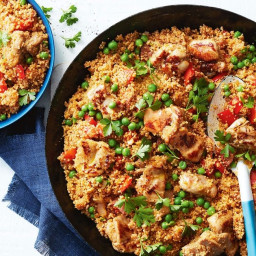 15-minute chicken, chorizo and couscous paella