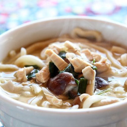 15 Minute Chicken Mushroom Udon Noodle Soup