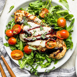 15-Minute Grilled Chicken Caprese Salad (34 grams Protein)
