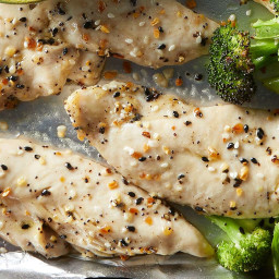 15-Minute Sheet-Pan Chicken Tenders & Broccoli with Everything Bagel Season