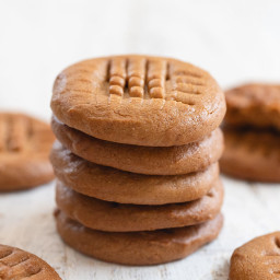 2 Ingredient Peanut Butter Cookies (No Flour, Refined Sugar, Eggs or Butter