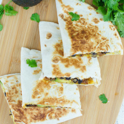 20-Minute Black Beans, Beef and Avocado Quesadillas