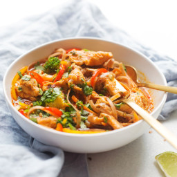20 – Minute Chicken Panang Curry Noodle Bowls