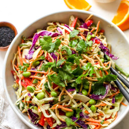 20 Minute Chopped Asian Salad with Orange-Sesame Miso Dressing