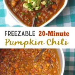 20 Minute Freezable Pumpkin Chili
