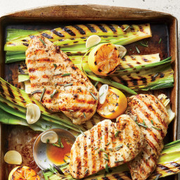 20-Minute Grilled Lemon-Rosemary Chicken and Leeks