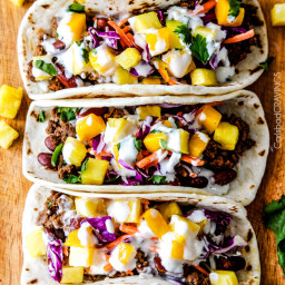 20 Minute Red Curry Beef Tacos with Coconut Crema