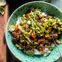 20 Minute Sticky Ginger Sesame Pineapple Beef.