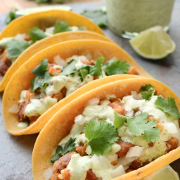 20 minute Vegan Tacos with Cilantro Lime Sauce