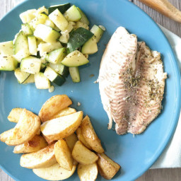 21 Day Fix Fish Recipe with Zucchini and Potato Wedges