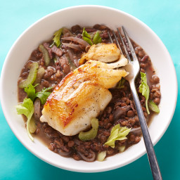 25-Minute Cod with Lentils