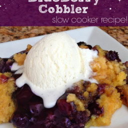 3 ingredient BlueBerry Cobbler slow cooker recipe
