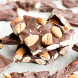 3 Ingredient Chocolate Almond Bark Recipe (Vegan, Gluten Free, Paleo, Dairy