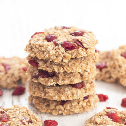 3 Ingredient Cranberry Oatmeal Cookies (No Flour, Refined Sugar, Eggs, or B