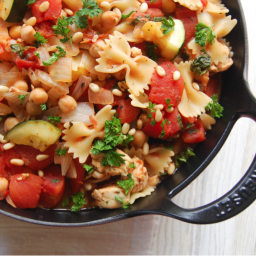 30-Minute Chicken and Chickpea Skillet Pasta