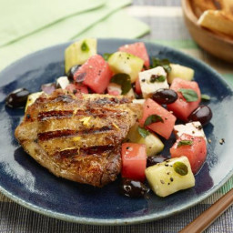 30-Minute Grilled Chicken Thighs with Watermelon and Feta Salad