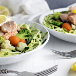 30 Minute Meal: Salmon Primavera with Zoodles (Paleo, AIP, GAPS, Wahls, Who