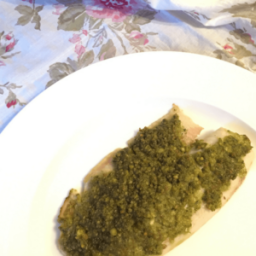 4-Ingredient Baked White Fish With Pesto