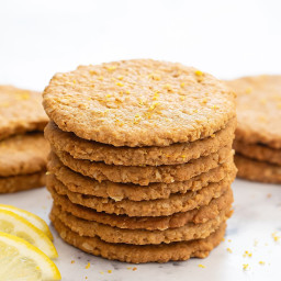 4 Ingredient Crispy Lemon Oatmeal Cookies (No Flour, Eggs, Refined Sugar or