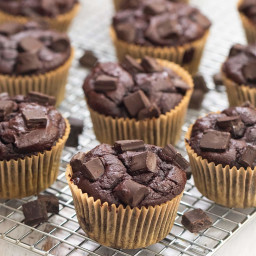 4 Ingredient Healthier Chocolate Muffins (No Flour, Refined Sugar, Butter o