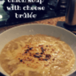 5 grain & onion soup with cheese brûlée