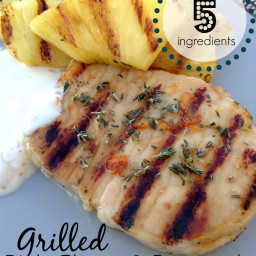 5 ingredient grilled pork chops and pineapple