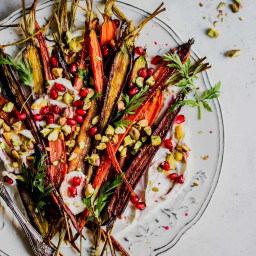 5 Ingredient Pomegranate-Glazed Carrots with Whipped Goat Cheese