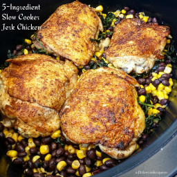 5-Ingredient Slow Cooker Easy Jerk Chicken