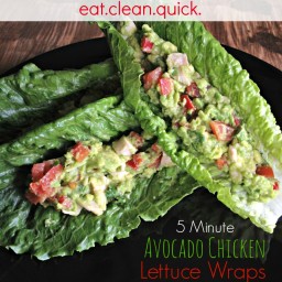 5 Minute Avocado Chicken Lettuce Wraps