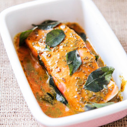 5 Minute Salmon Indian Style with Garam Masala & Curry Leaves