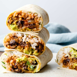 A Bean and Rice Burrito Is Great With Fixings