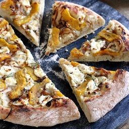Acorn Squash, Caramelized Onion and Goat Cheese Pizza