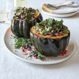 Acorn Squash with Pomegranate and Kale Tabbouleh