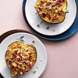 Acorn Squash with Sage-Cranberry Rice Stuffing