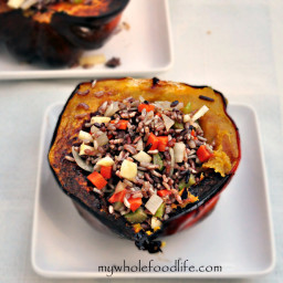 Acorn Squash Stuffed with Wild Rice and Apples