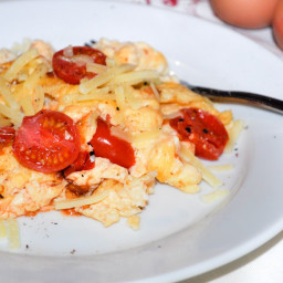 Actifry Recipe - Scrambled Eggs with Cheese and Tomato