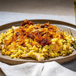 Adas Polo o Morgh (Persian-Style Lentil Rice With Chicken)