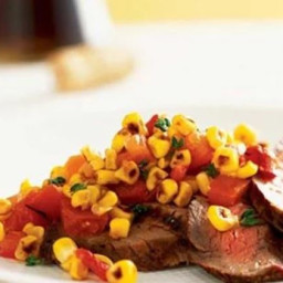Grill: Adobo Flank Steak with Summer Corn-and-Tomato Relish