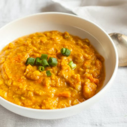 African Spiced Yellow Split Pea and Sweet Potato Soup