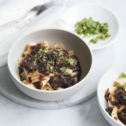 Agrodolce beef cheeks with pappardelle