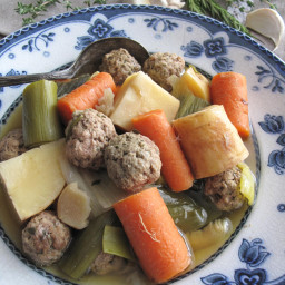 AIP / Paleo Rustic Root Vegetable Soup with Meatballs - Slow Cooker Recipe