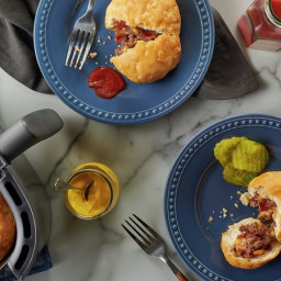 Air Fryer Bacon Cheeseburger Biscuit Bombs